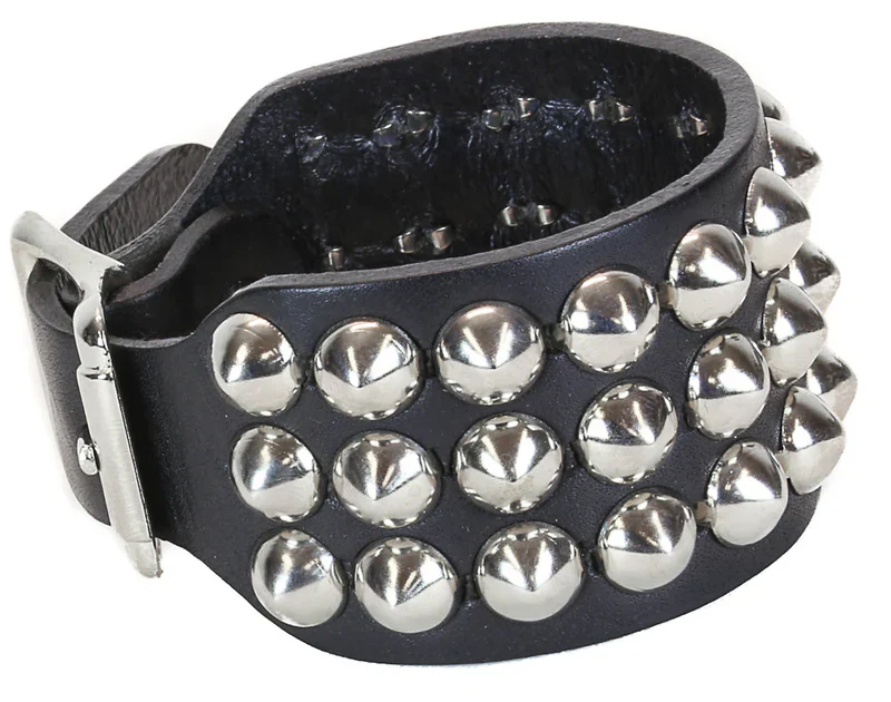 3 ROW CONICAL STUD BRACELET