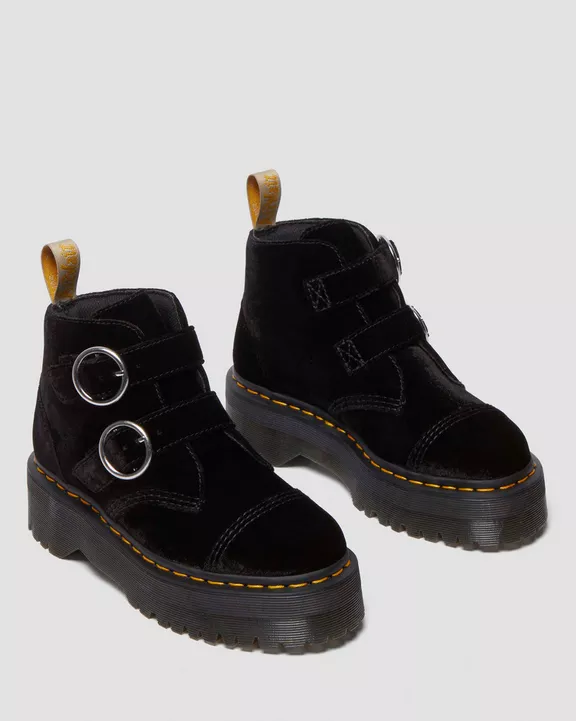 VEGAN DEVON BLACK VELVET BOOT - Image 3