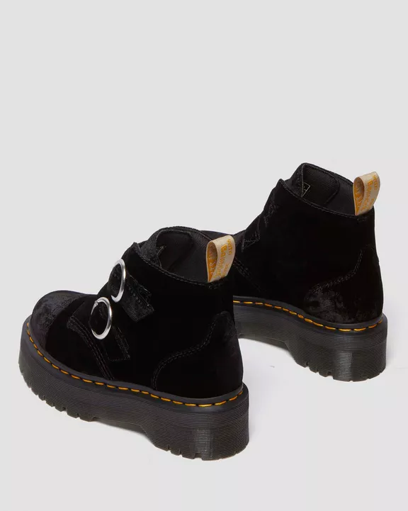 VEGAN DEVON BLACK VELVET BOOT - Image 4