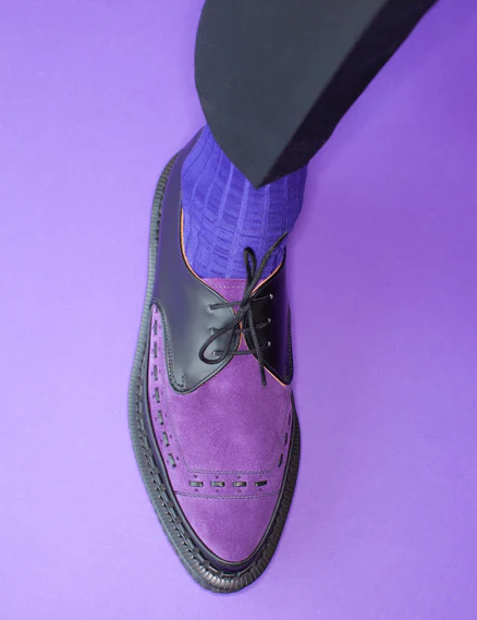 DIANO BLACK/PURPLE SUEDE CREEPERS - Image 4