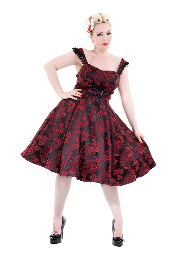 BYZANTINE DRESS RED BROCADE