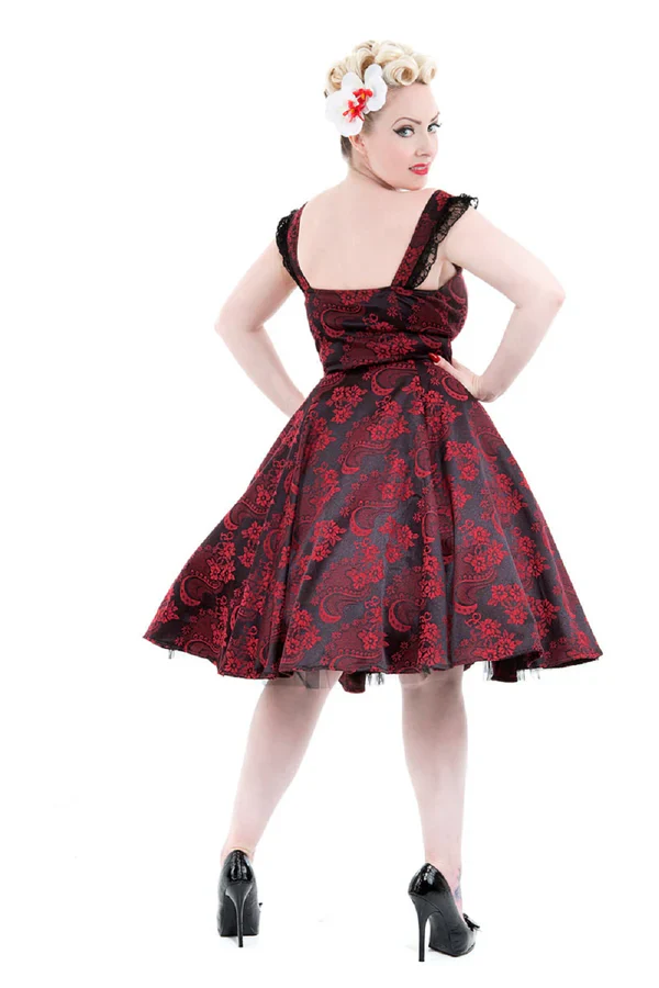 BYZANTINE DRESS RED BROCADE - Image 2