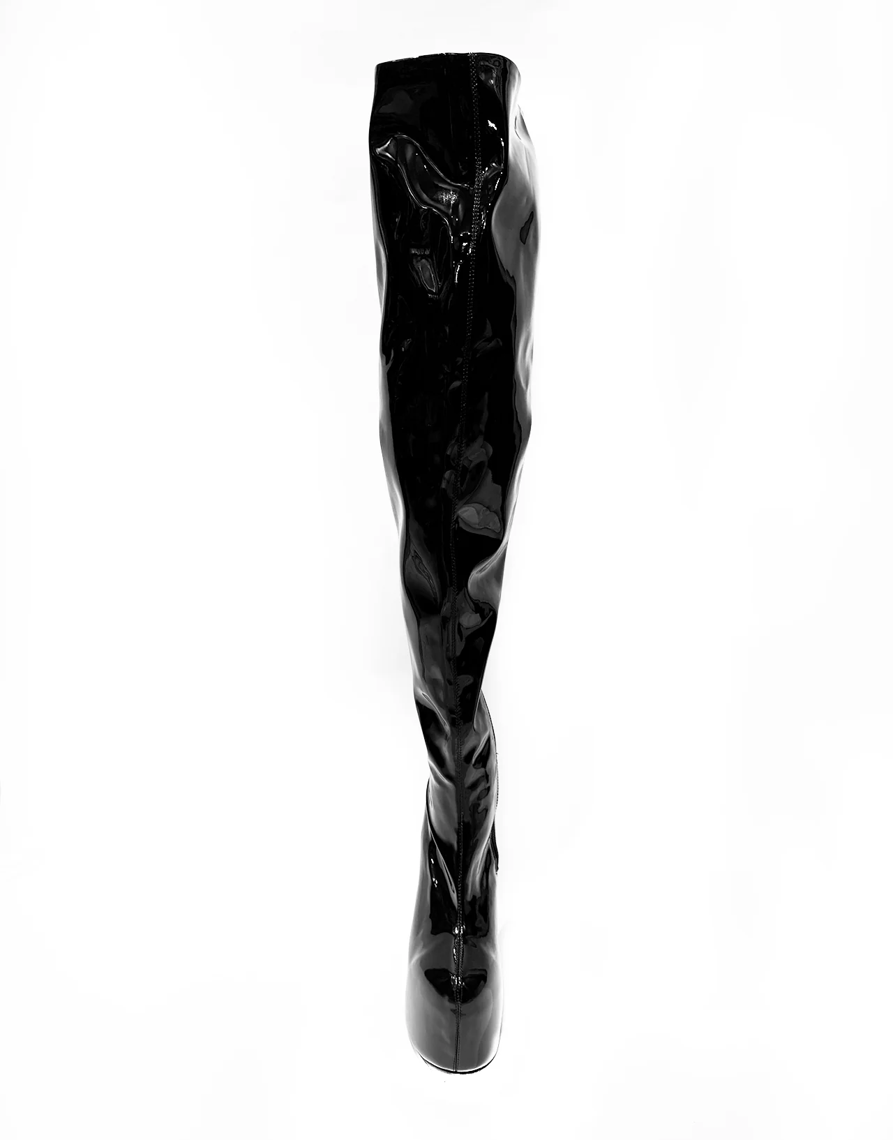 AFTER HOURS BLACK PATENT OVER-THE-KNEE PLATFORMS - Image 3