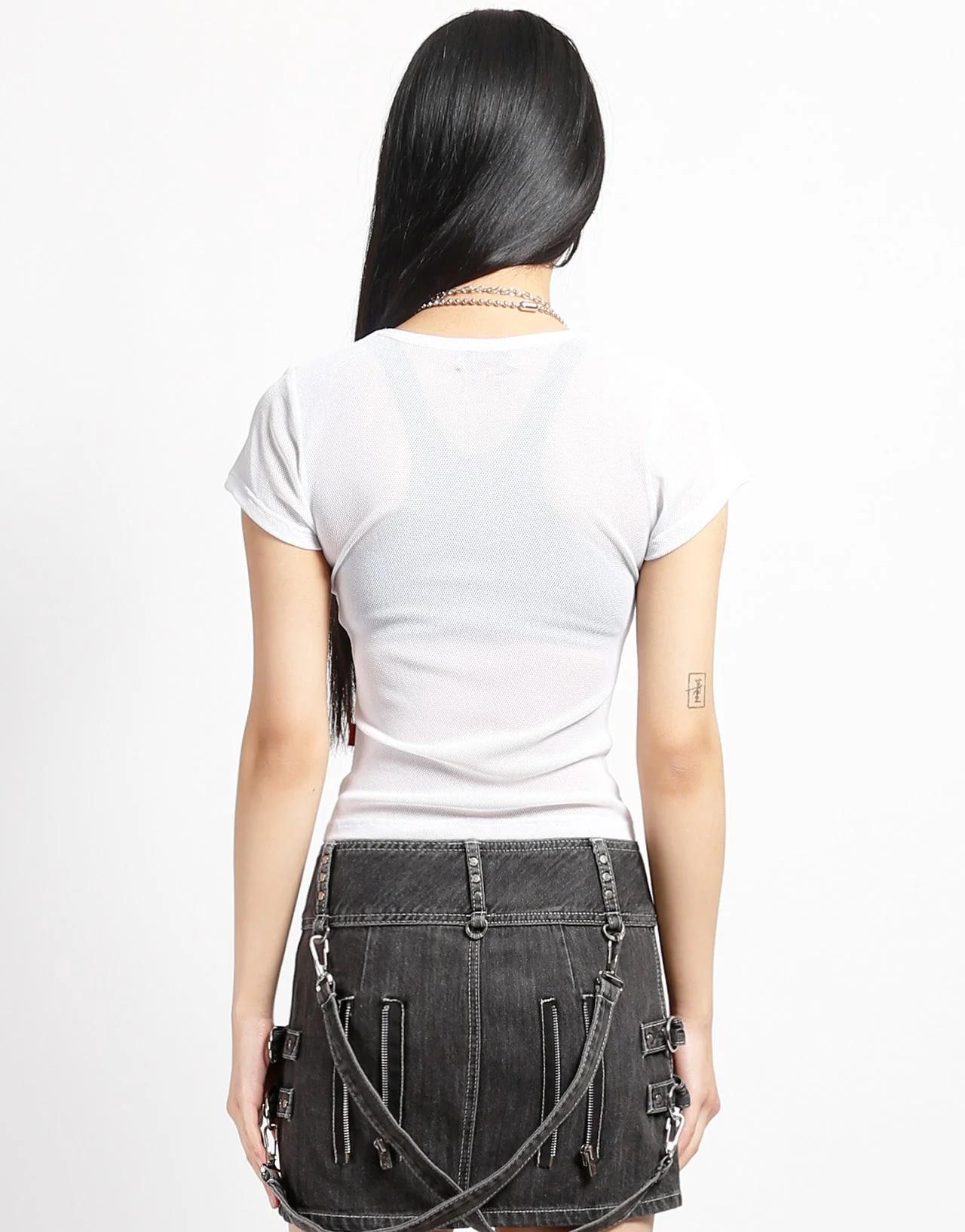 BABY TEE FISHNET WHITE - Image 4