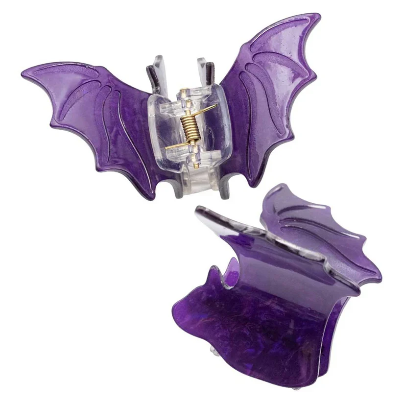 BAT MEDIUM HAIR CLIP SET PURPLE