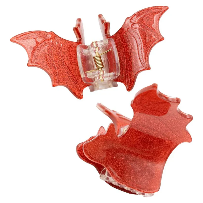BAT MEDIUM HAIR CLIP SET RED