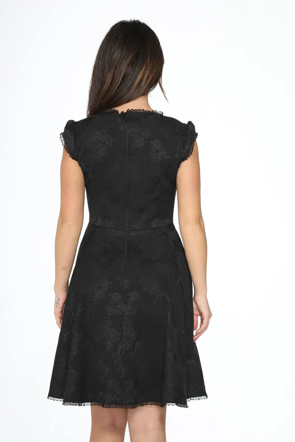 BROCADE GOTHIC SWING DRESS BLACK - Image 2