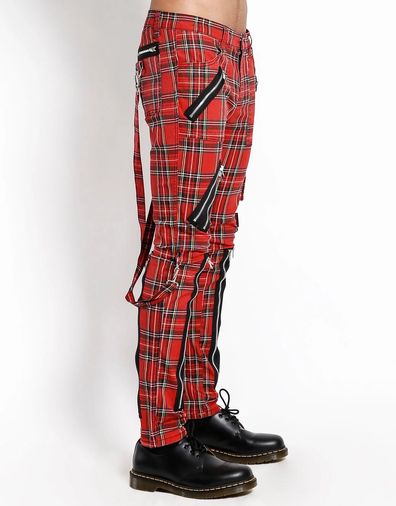 CLASSIC SLIM LEG BONDAGE PANT RED PLAID - Image 7