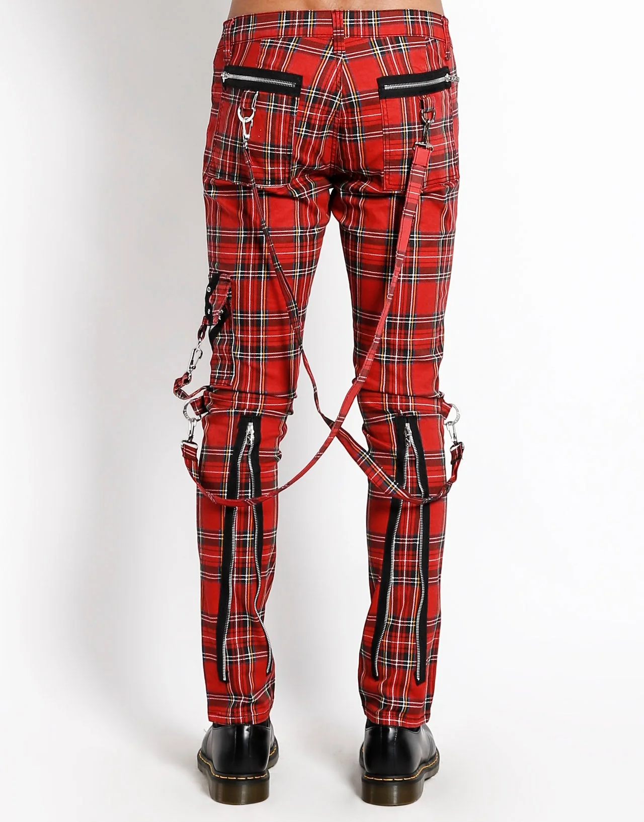 CLASSIC SLIM LEG BONDAGE PANT RED PLAID - Image 8