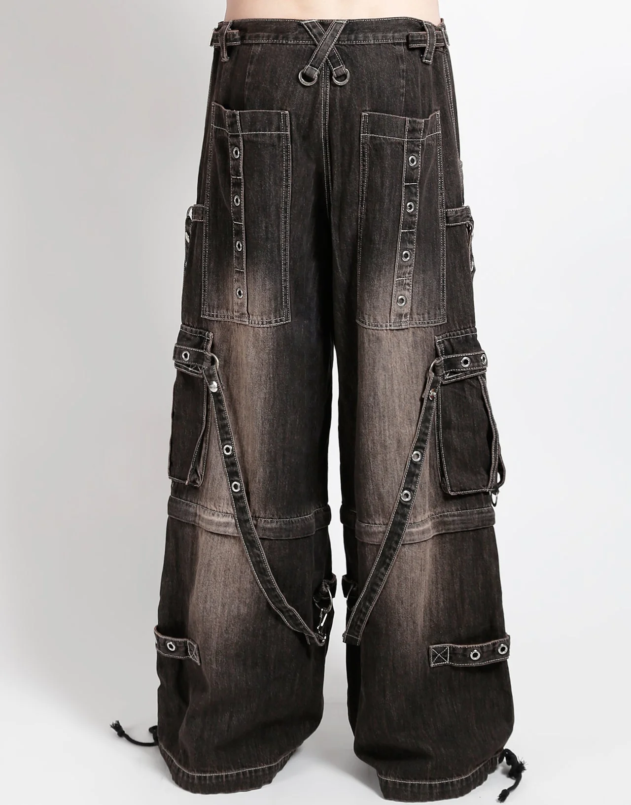 DENIM STRAP PANT BLACK DIRTY WASH - Image 4