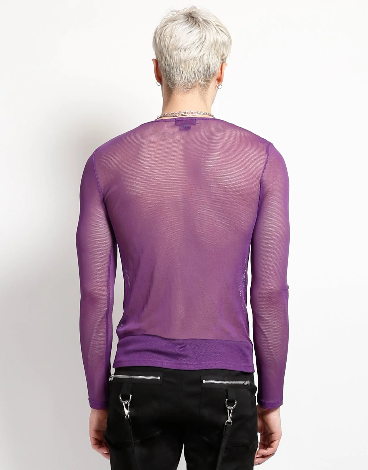 MENS LONG SLEEVE FISHNET PURPLE - Image 4