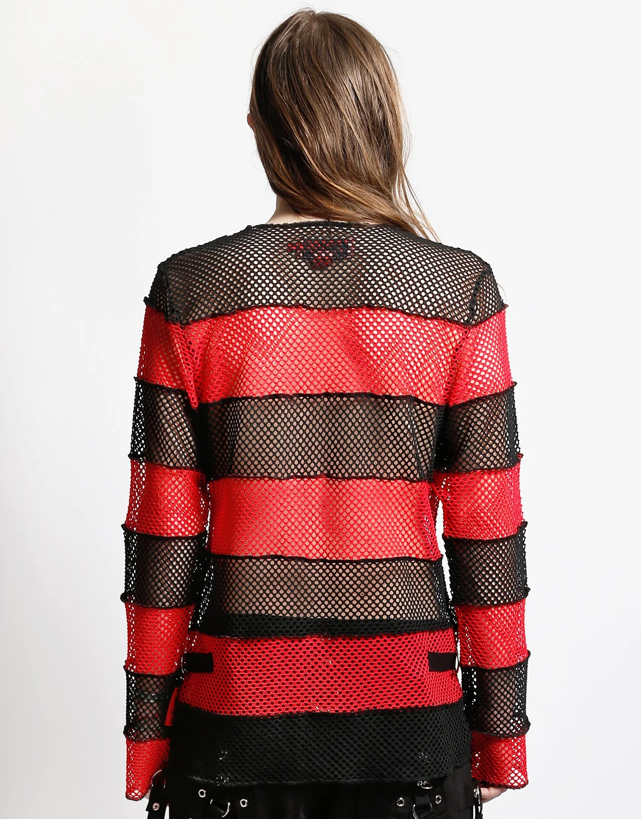 MEGA MESH STRIPE JERSEY BLACK/RED - Image 8