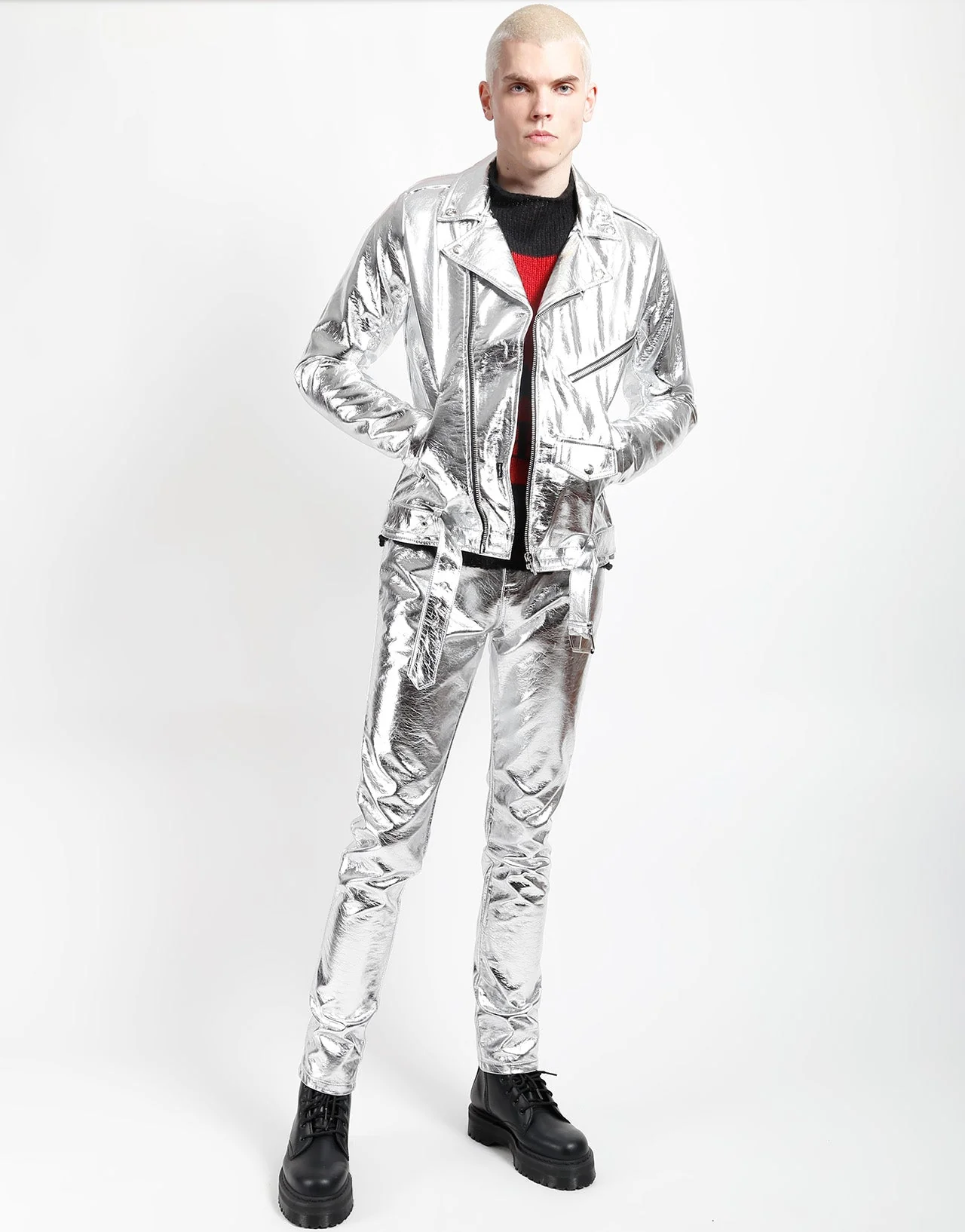 METALLIC FAUX LEATHER PANT - Image 4