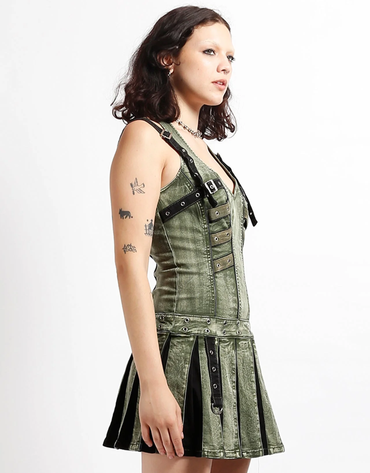 PEACE PLEATED DRESS ARMY - Image 3