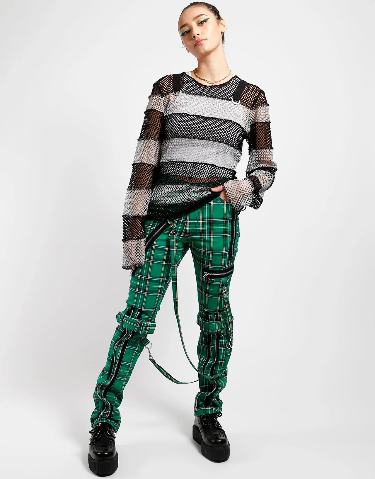 BONDAGE PANT GREEN PLAID - Image 2