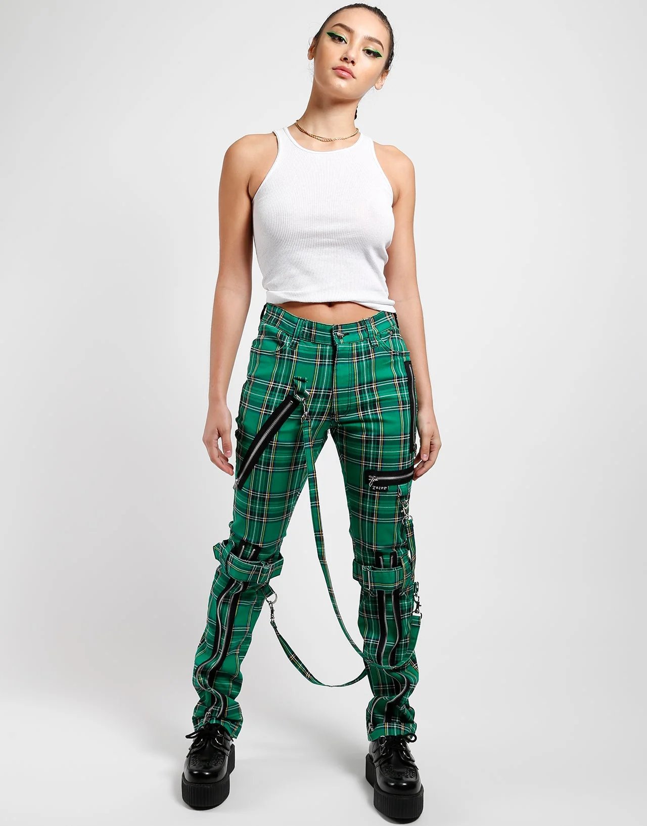 BONDAGE PANT GREEN PLAID - Image 3