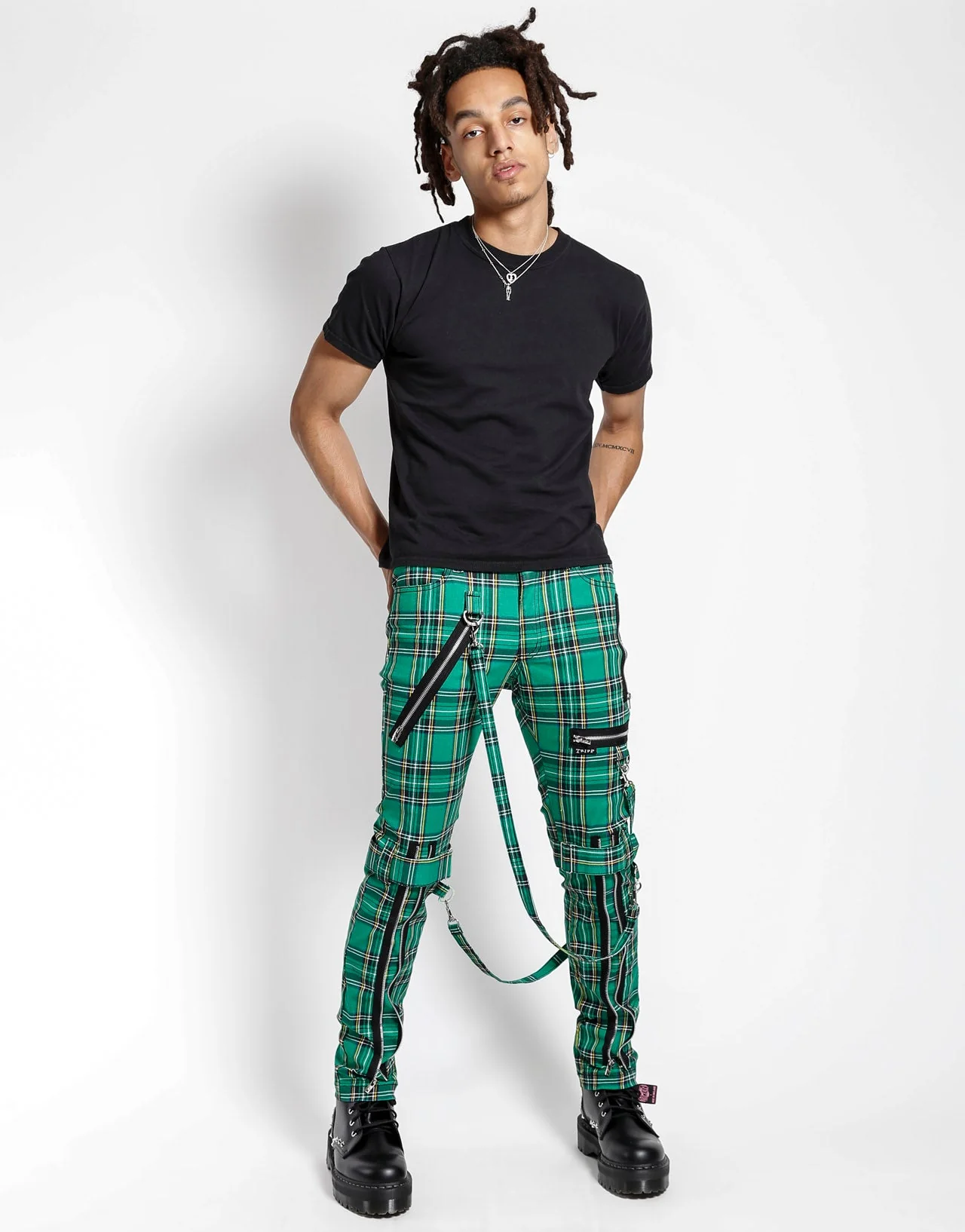 BONDAGE PANT GREEN PLAID - Image 6
