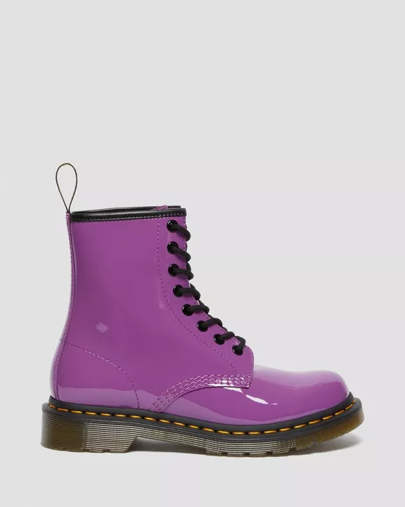 WOMENS 1460 BOOT PURPLE PATENT - Image 5
