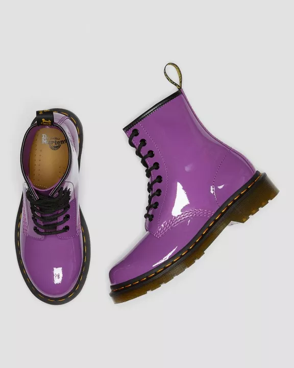 WOMENS 1460 BOOT PURPLE PATENT - Image 8