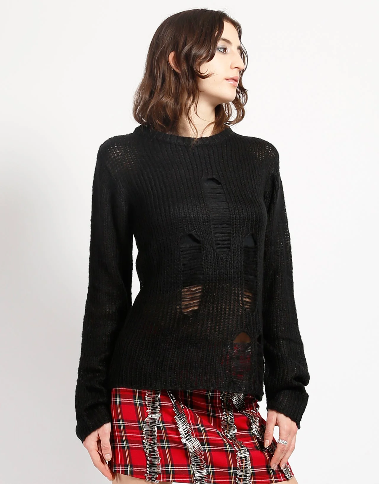 RAG STRIPE SWEATER BLACK - Image 3
