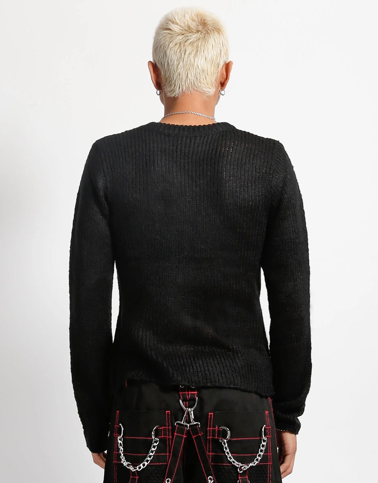 RAG STRIPE SWEATER BLACK - Image 8