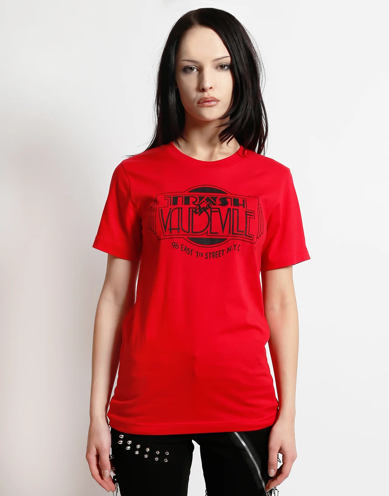 Red & Black Trash & Vaudeville Logo T-Shirt - Image 2