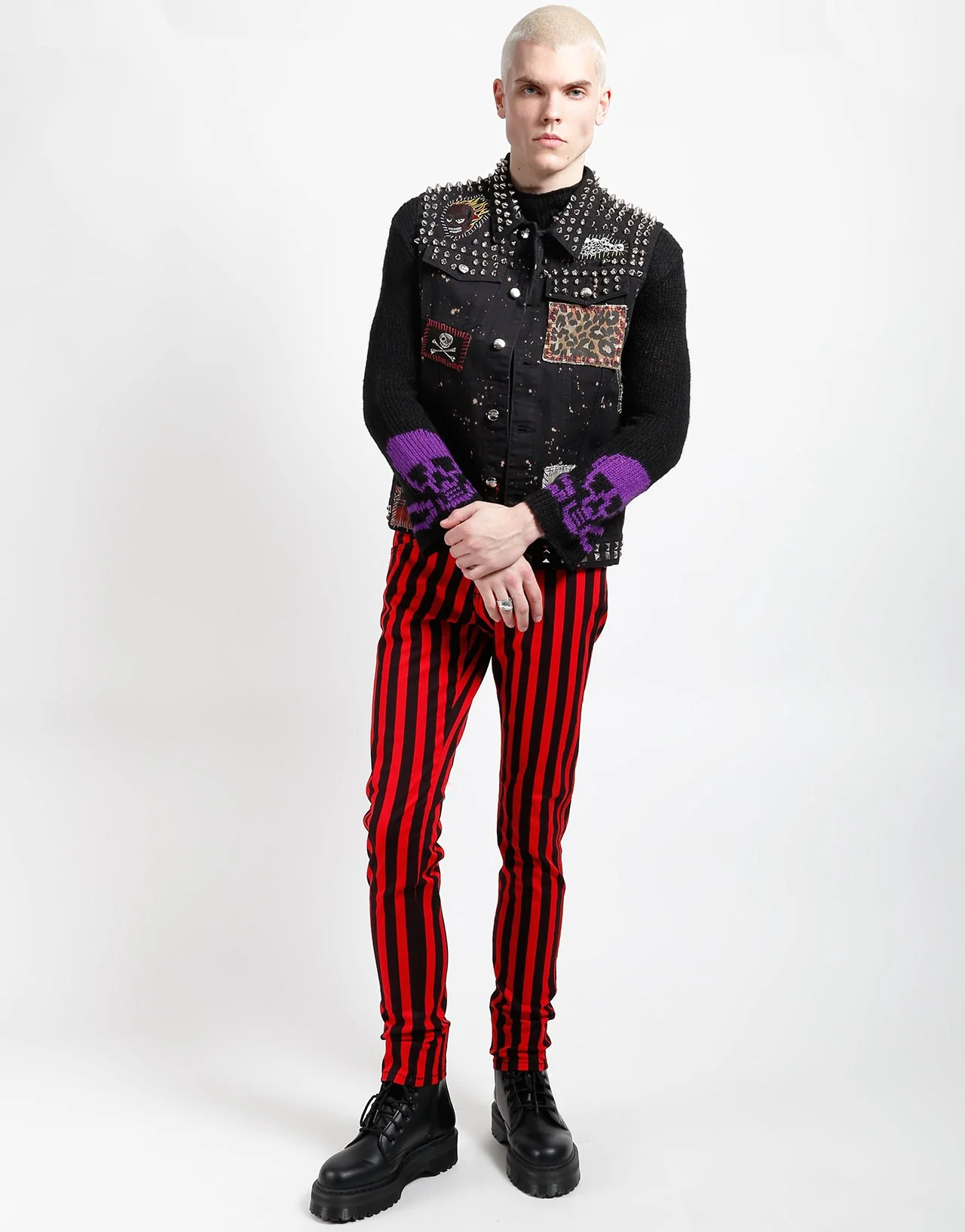 ROCKER JEAN MEDIUM BLK RED STRIPE - Image 2