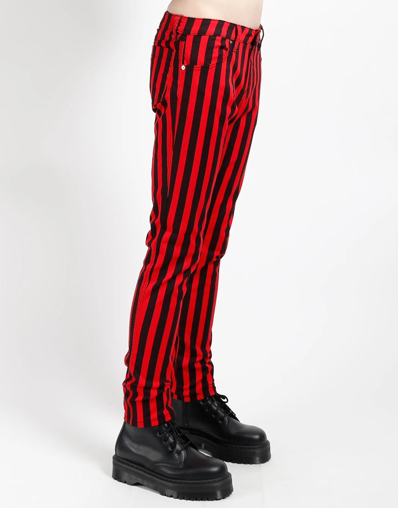 ROCKER JEAN MEDIUM BLK RED STRIPE - Image 4