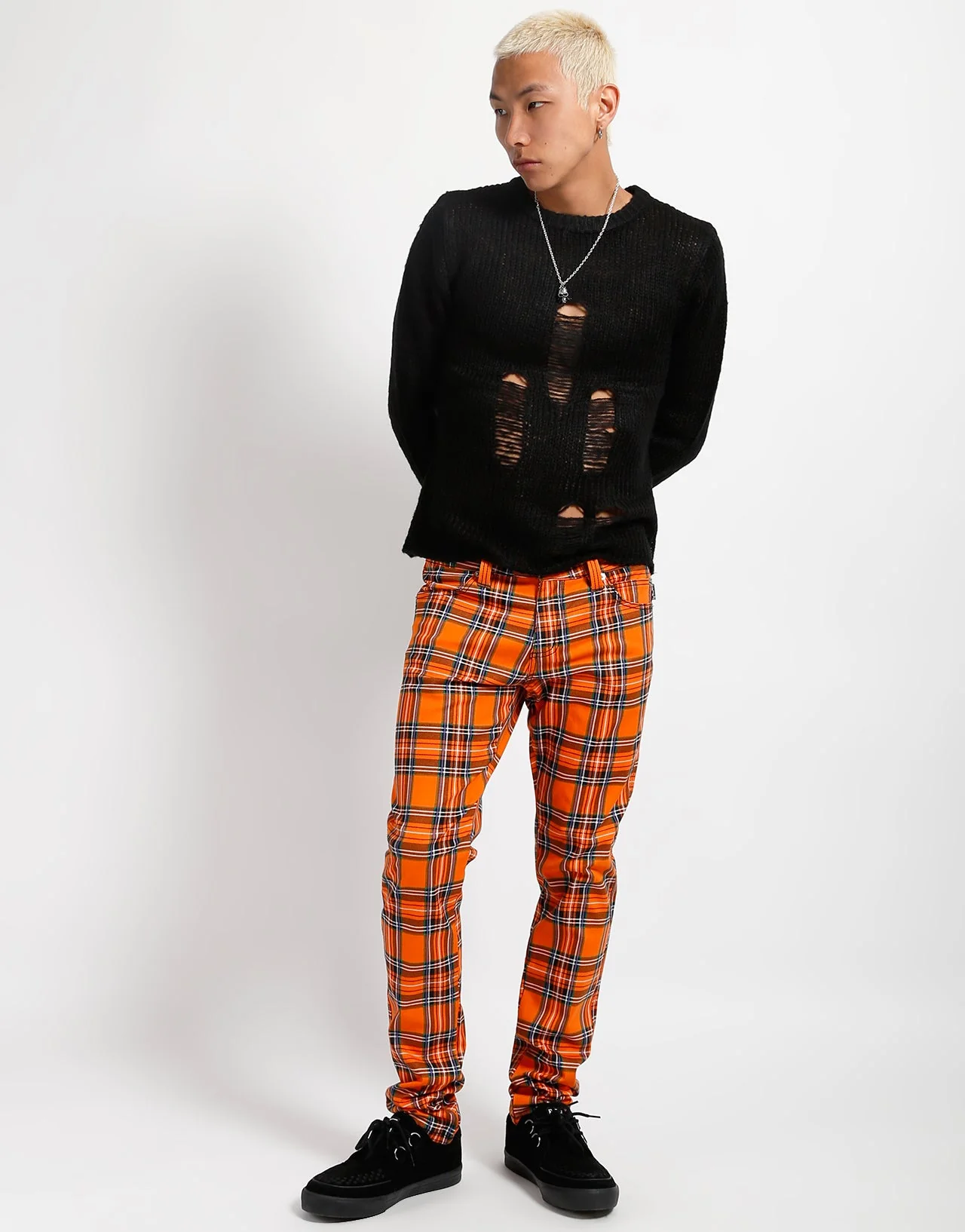 ROCKER JEAN ORANGE PLAID - Image 2