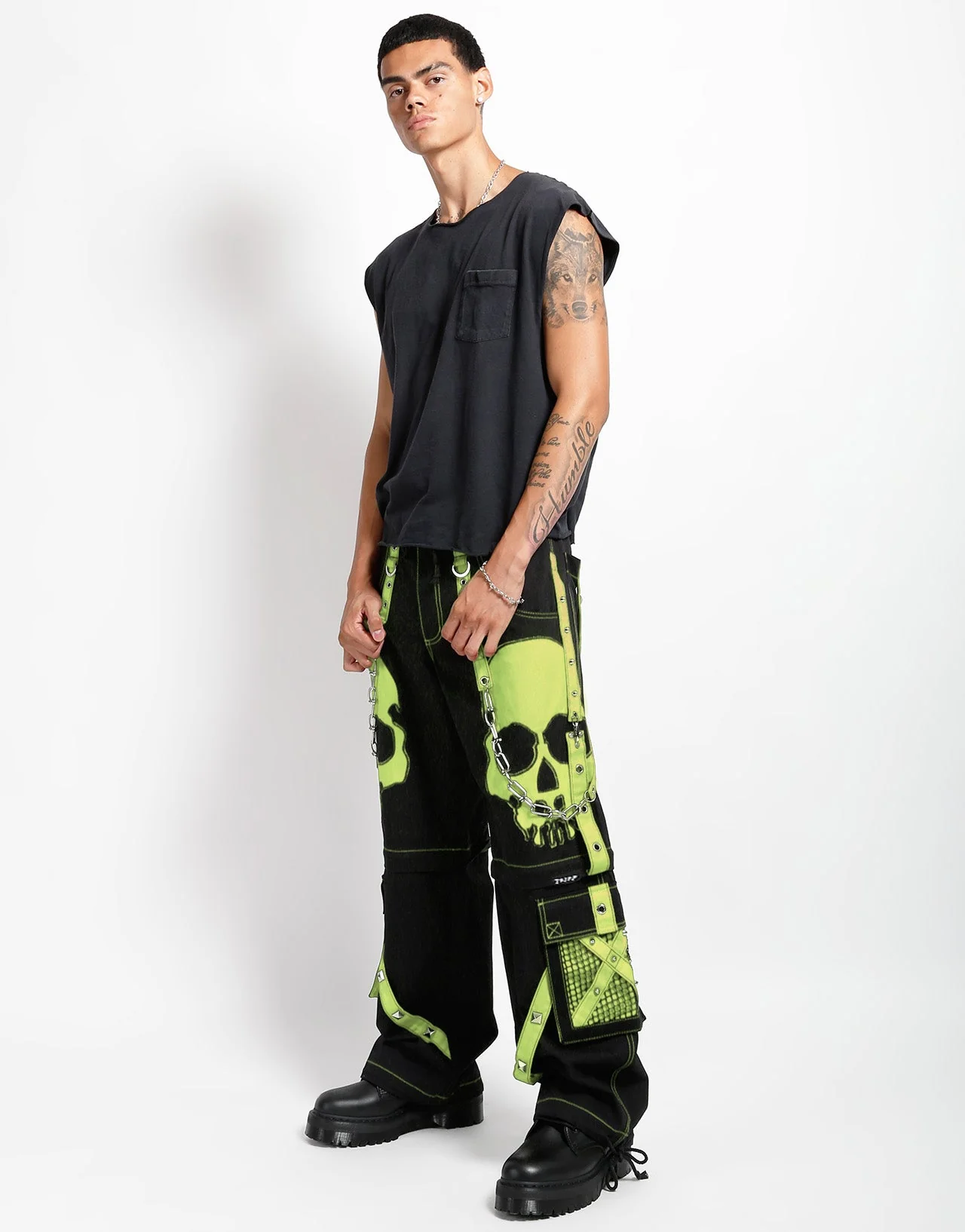 SCARE DARK STREET PANT LIME - Image 6