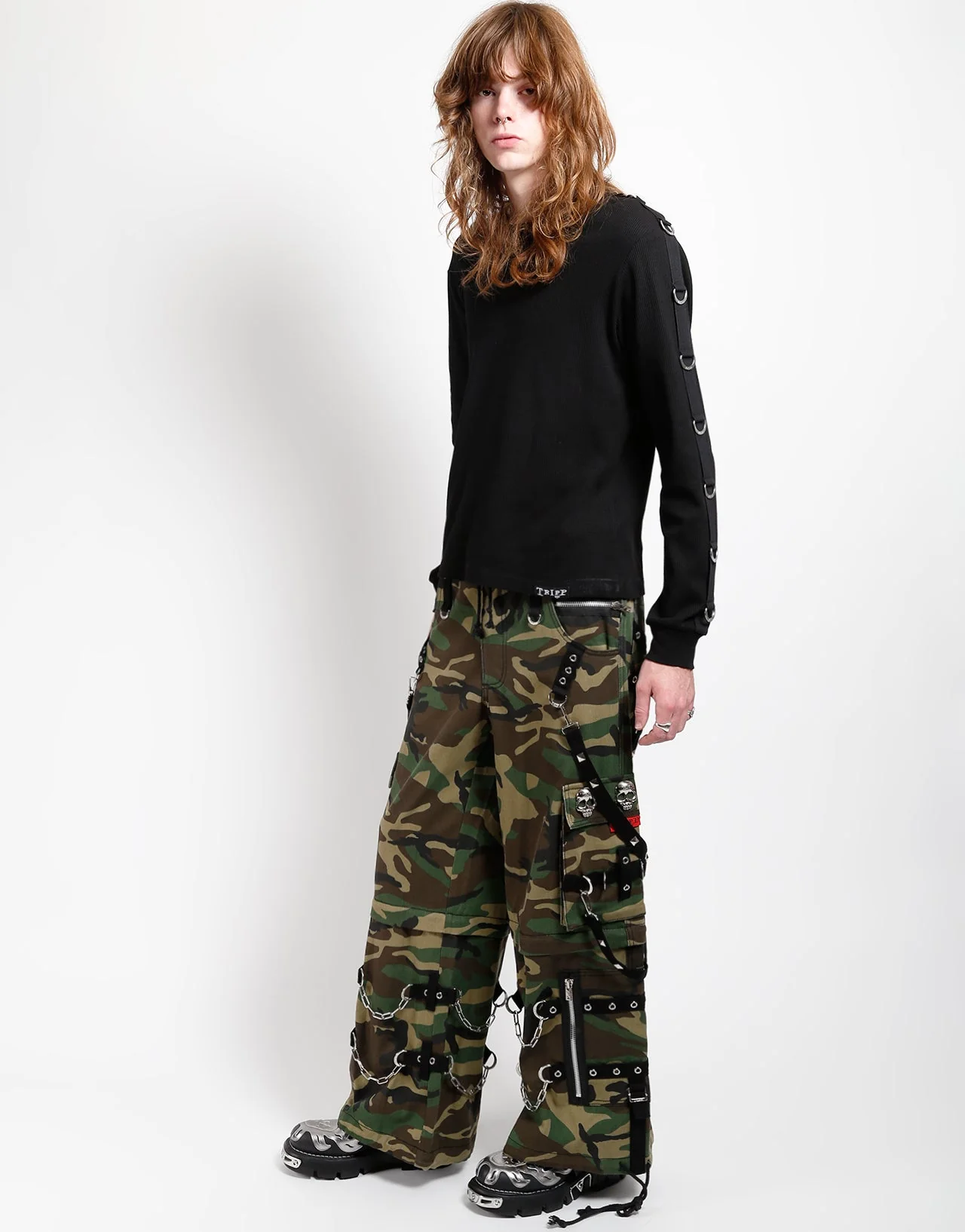 SKULL DENIM STUD PANT CAMO - Image 2