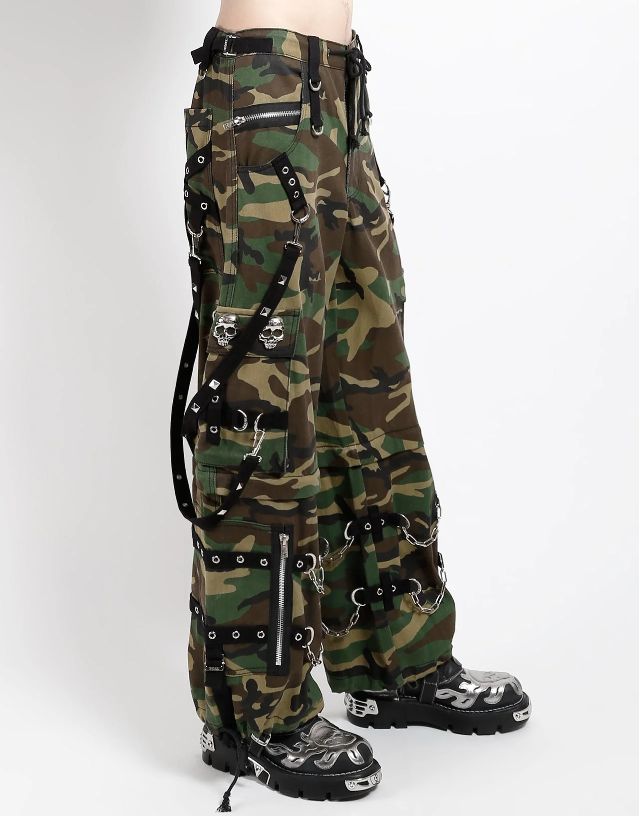 SKULL DENIM STUD PANT CAMO - Image 3