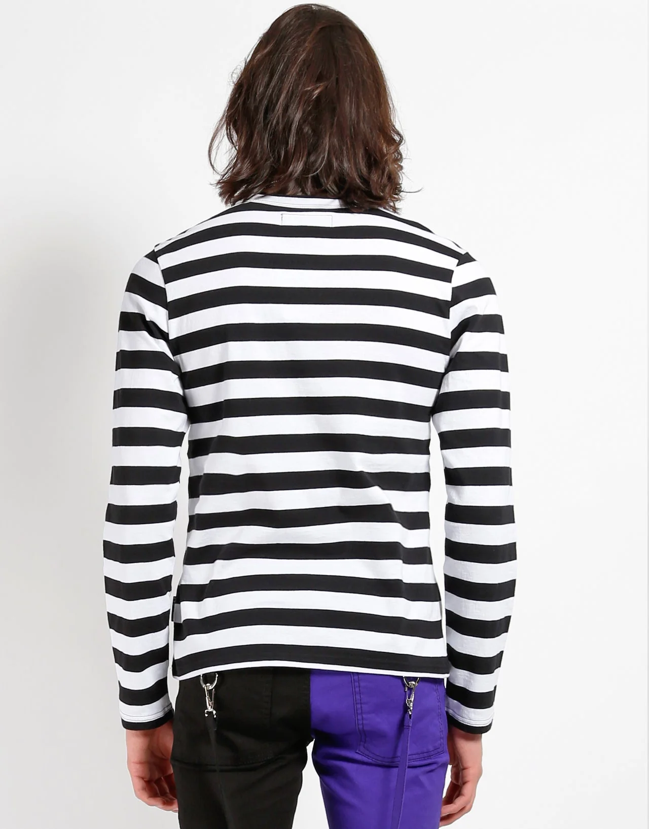 SKULL STRIPE KNIT TOP BLACK/WHITE - Image 8