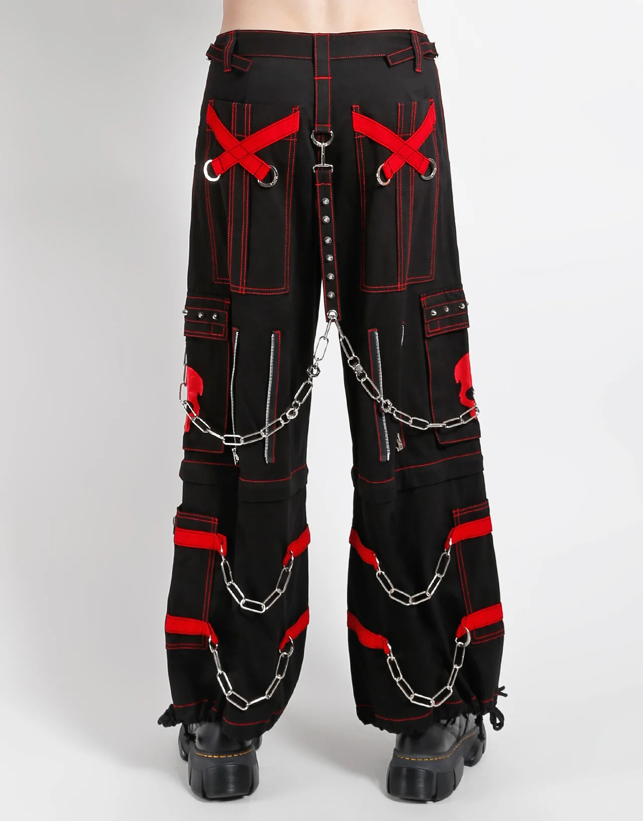SKULL ZIP OFF PANT RED - Image 4