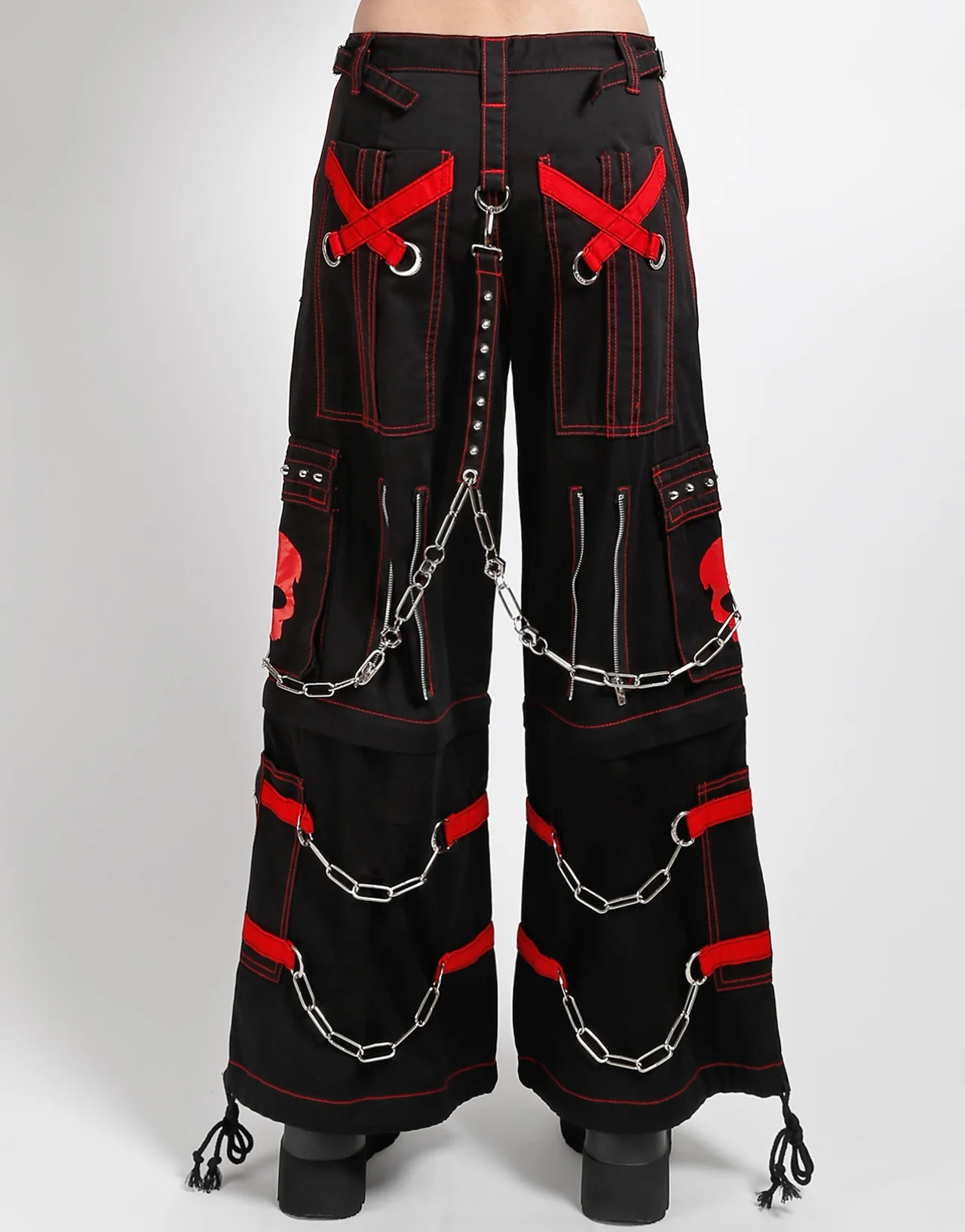 SKULL ZIP OFF PANT RED - Image 8