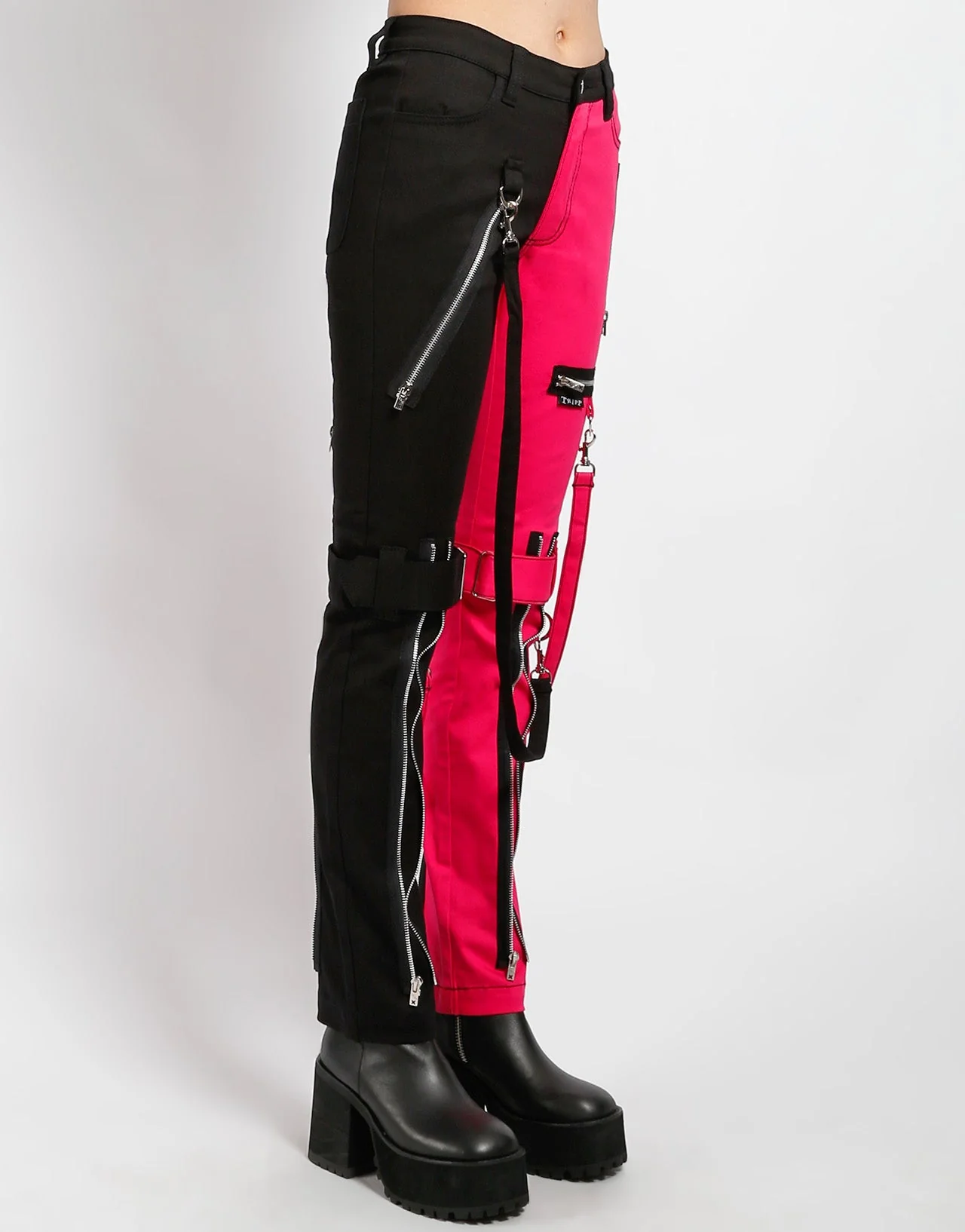 SPLIT LEG BONDAGE PANT PINK - Image 3