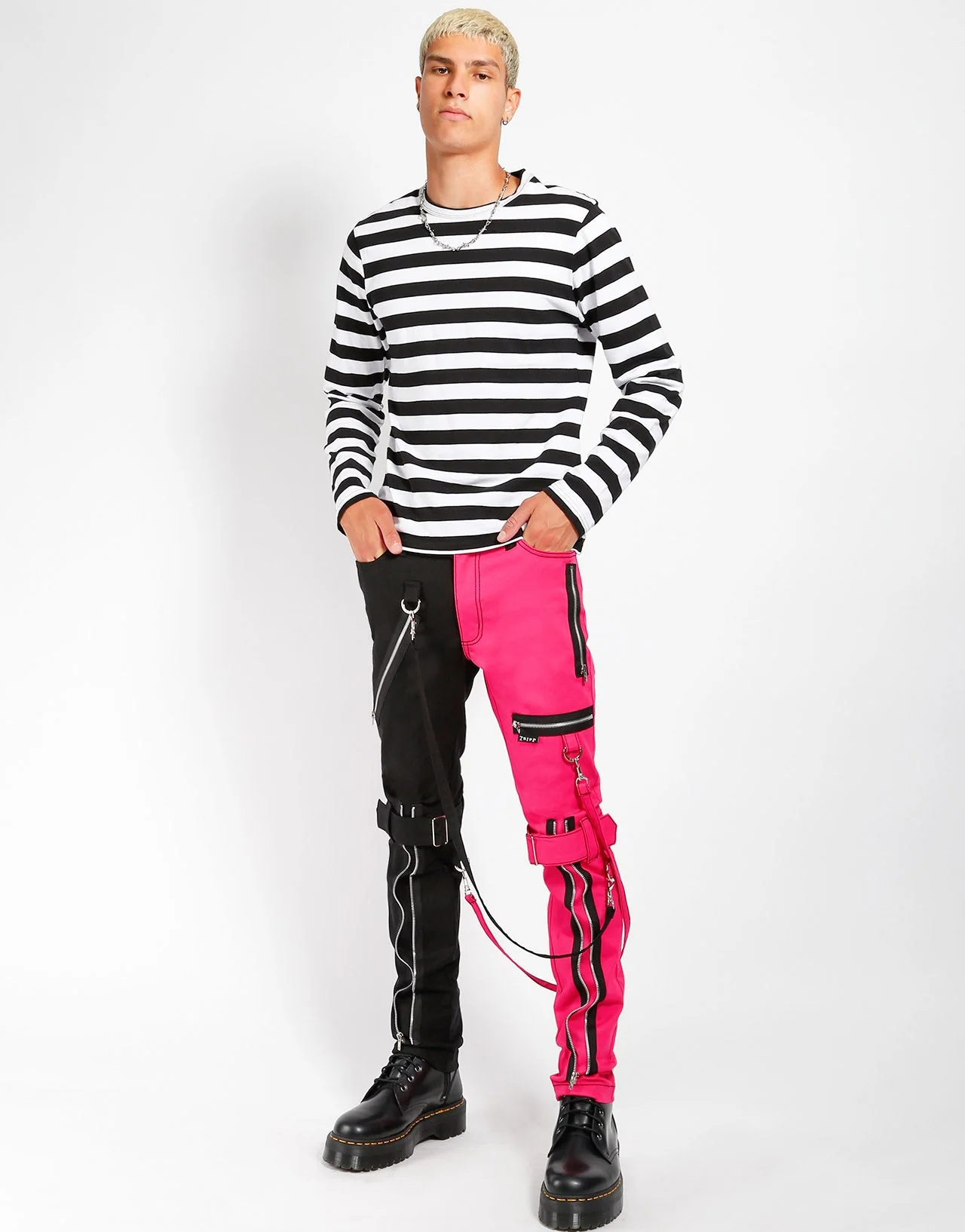 SPLIT LEG BONDAGE PANT PINK - Image 6