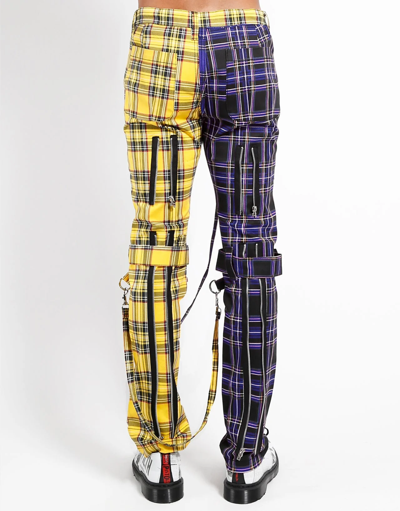 SPLIT LEG BONDAGE PANT PURPLE/YELLOW PLAID - Image 7