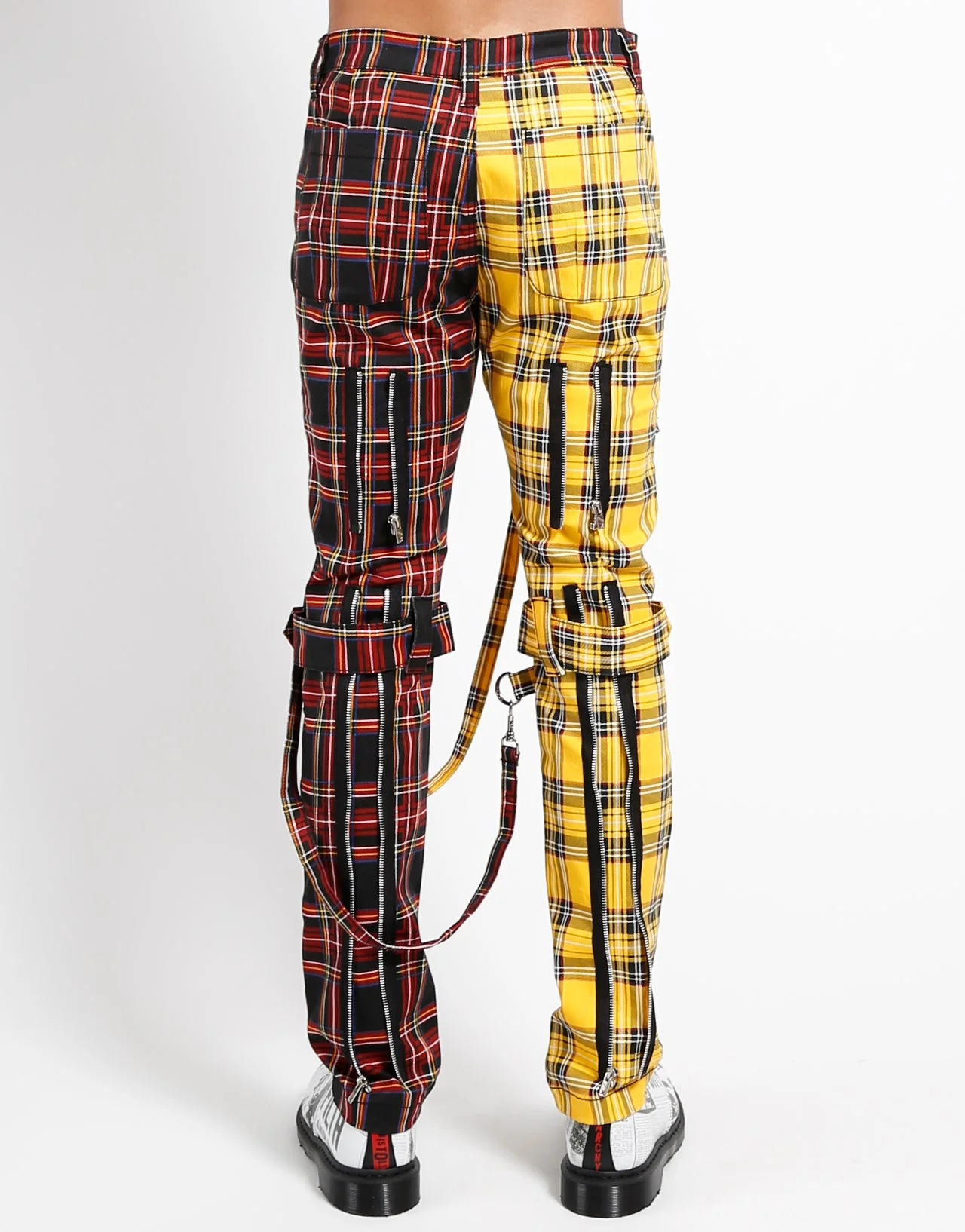 SPLIT LEG BONDAGE PANT YELLOW/BLACK PLAID - Image 8