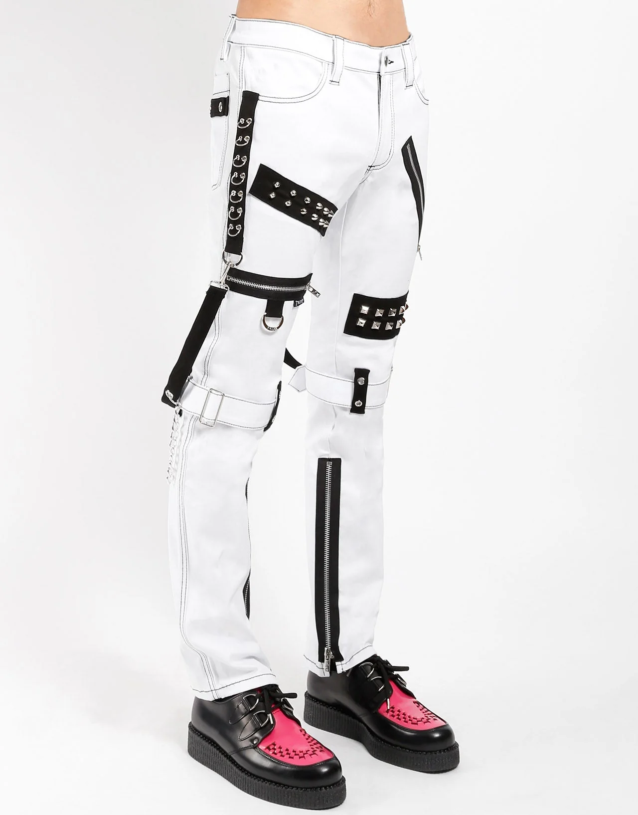 STUDDED BONDAGE PANT WHITE - Image 3