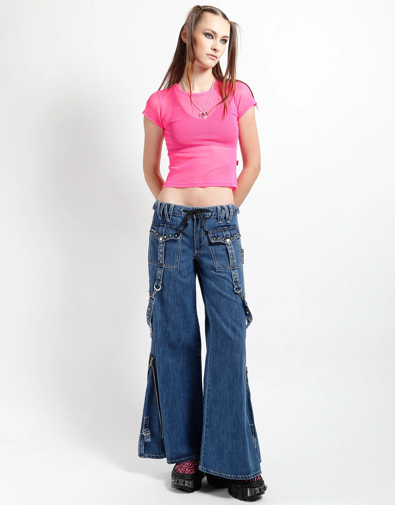 STUDDED POWER PANT BLUE DENIM - Image 2