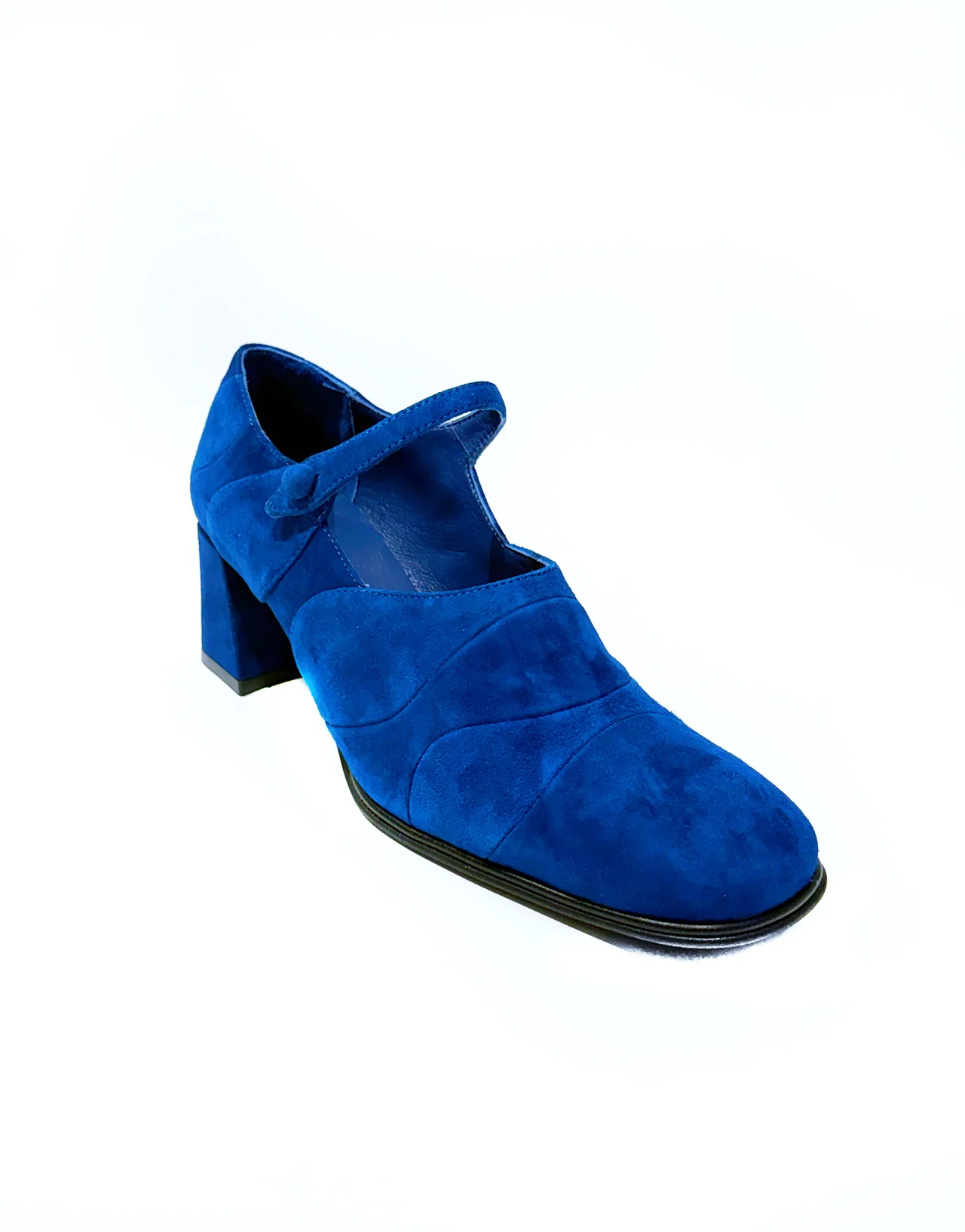 THE GROOVE BLUE SUEDE MARY JANE HEELS - Image 4