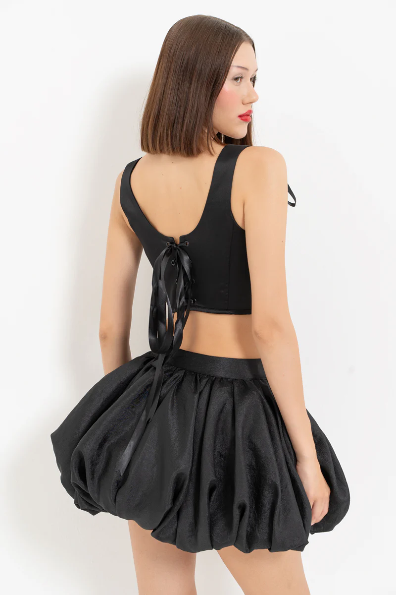 TIE ACCENT BUSTIER BLACK - Image 2