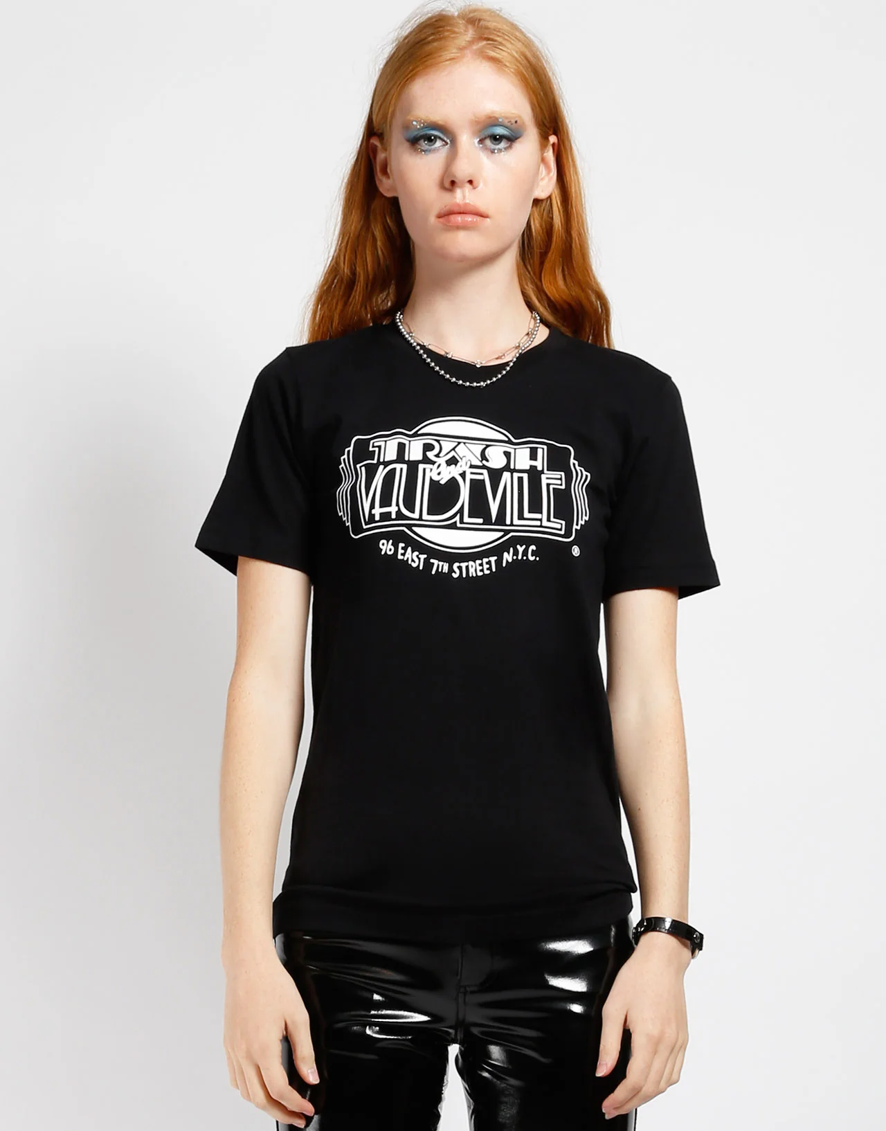 Black & White Trash & Vaudeville Logo T-Shirt - Image 5