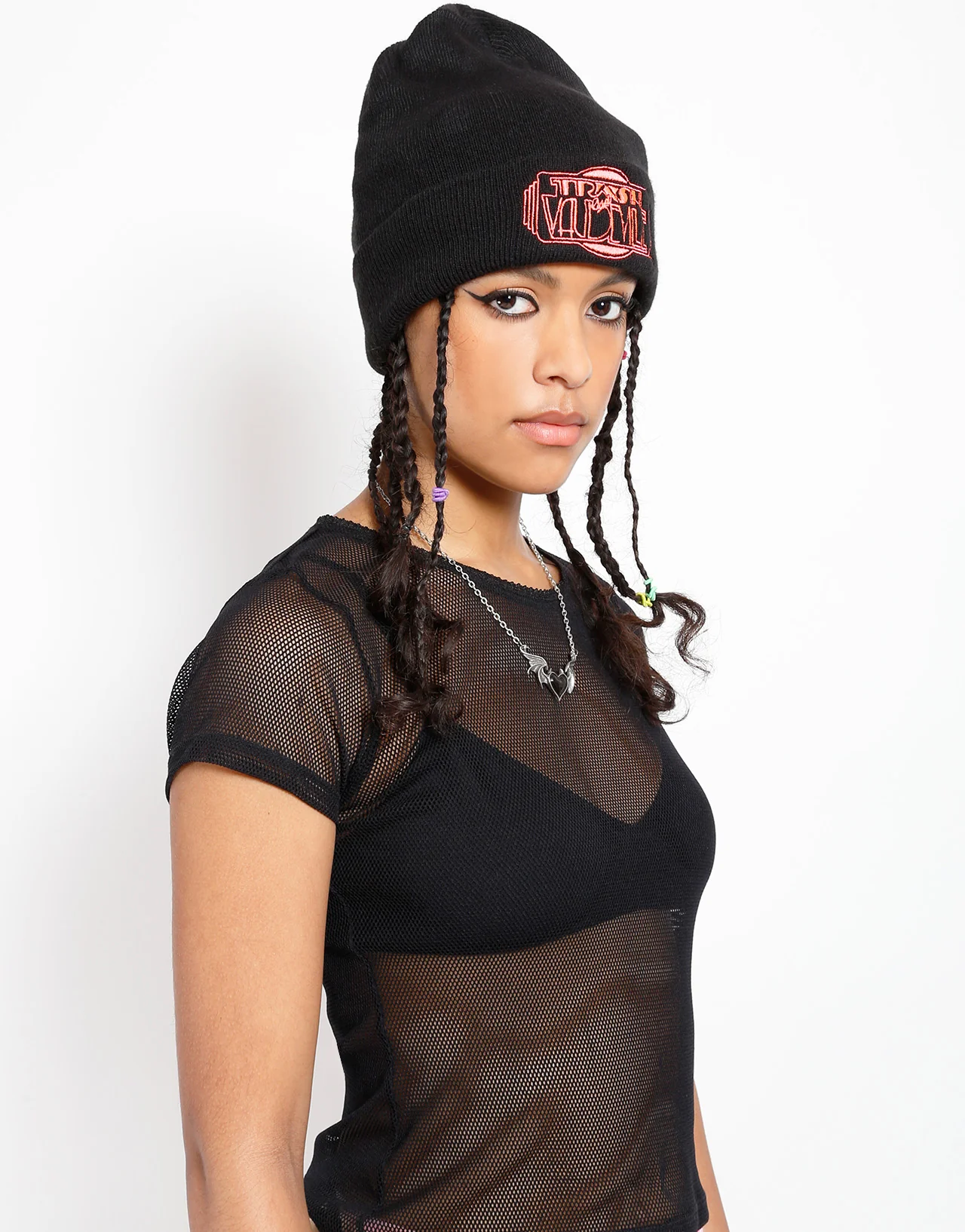 Trash & Vaudeville Pink Logo Beanie - Image 3