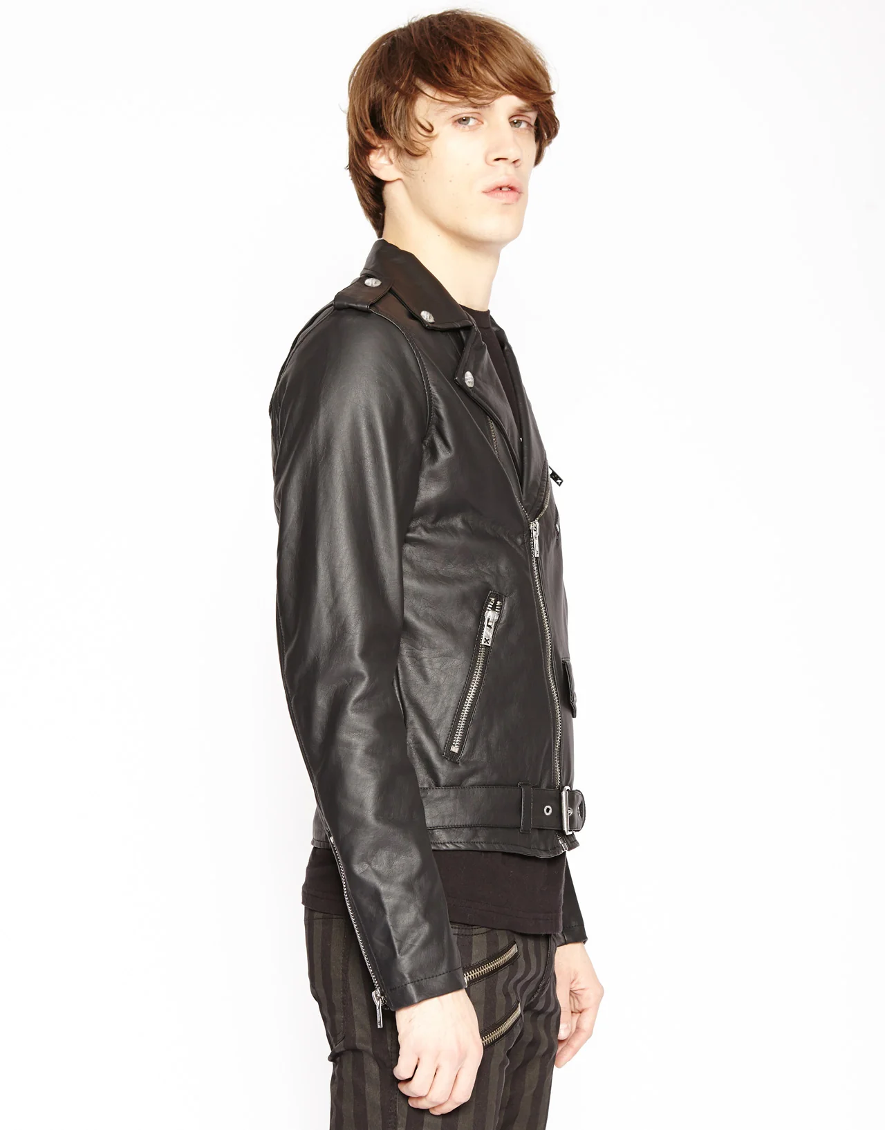 Faux Leather Moto Jacket - Image 3