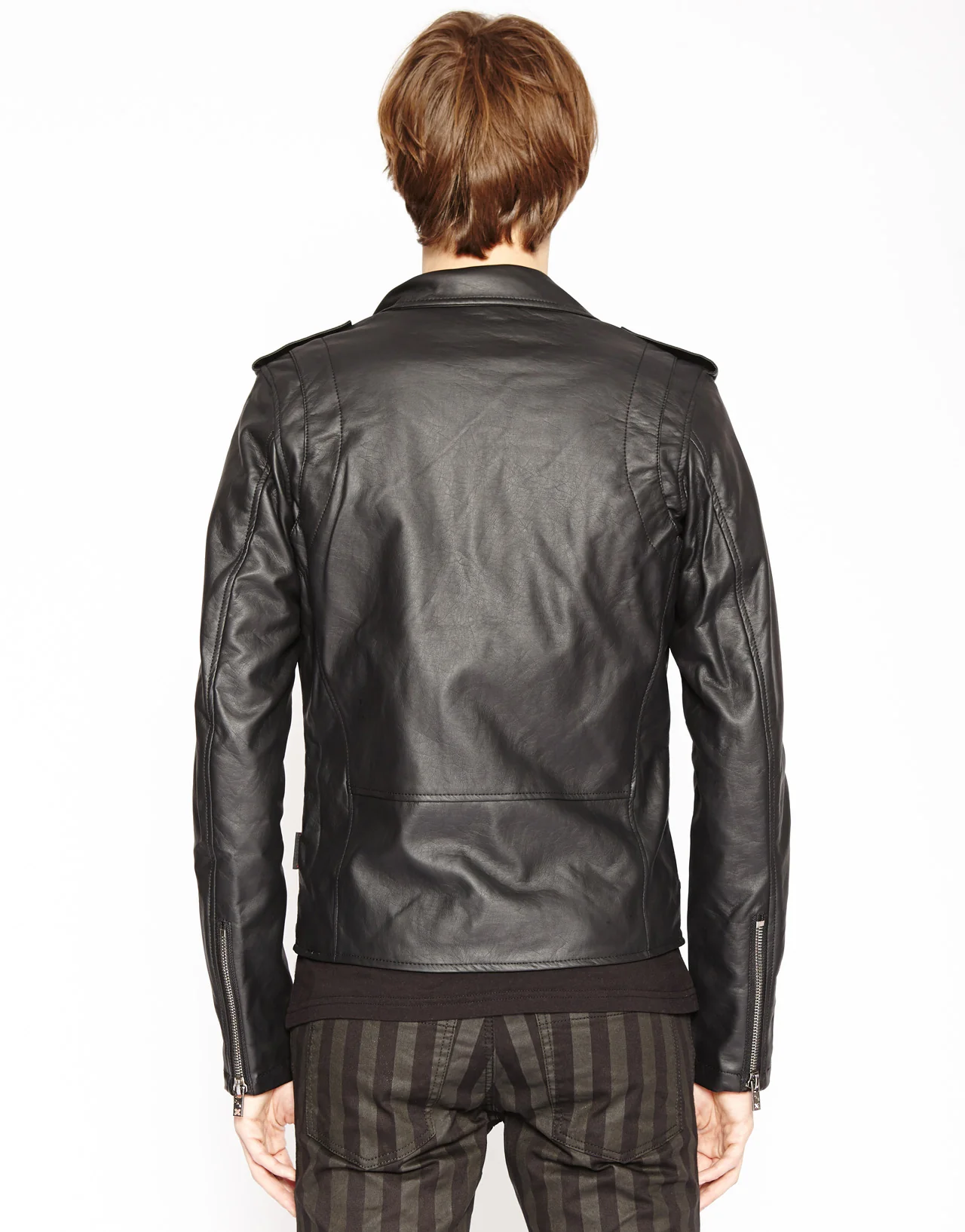 Faux Leather Moto Jacket - Image 4