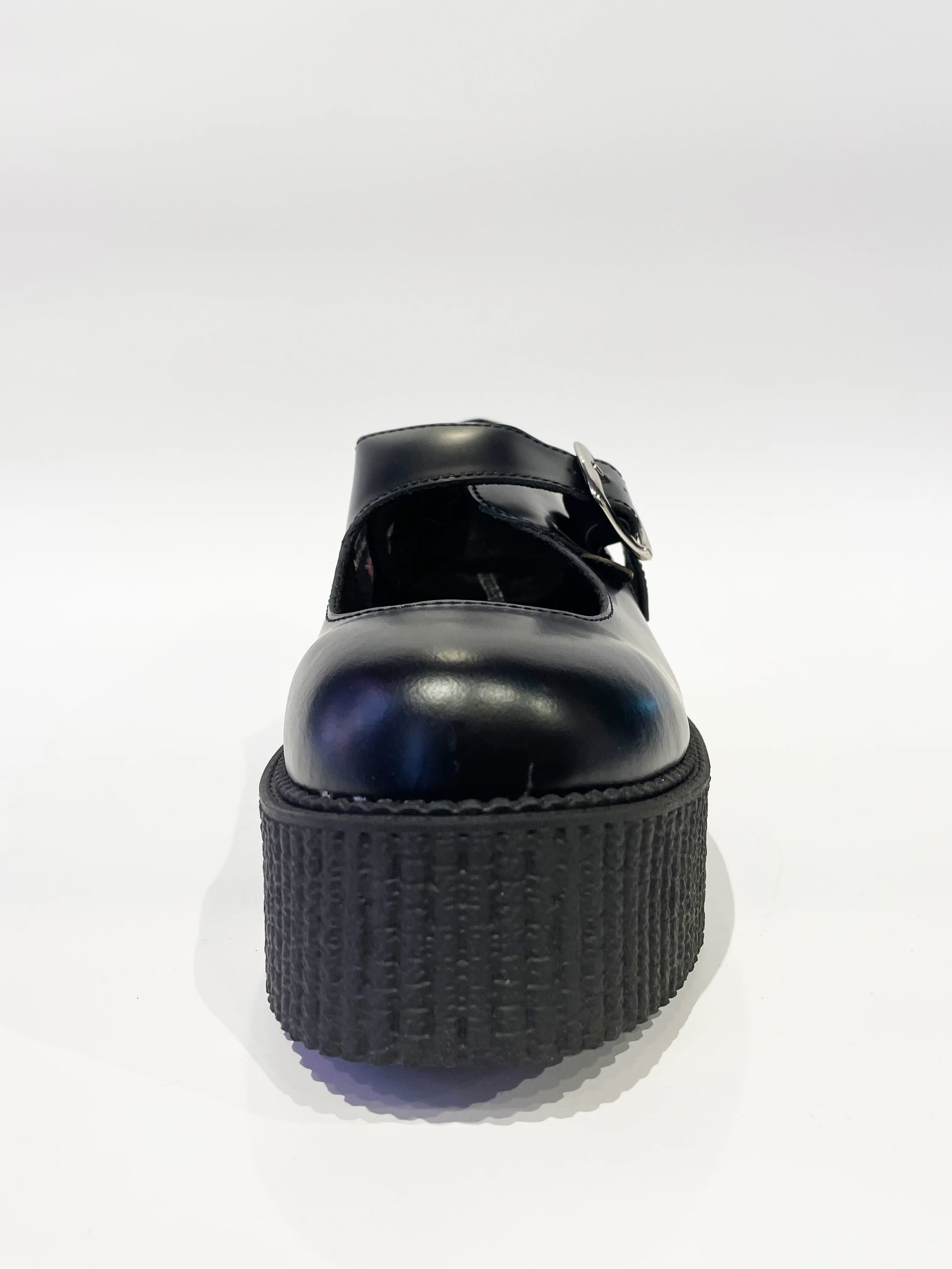 MARY JANE BLACK LEATHER CREEPERS SHOES - Image 5