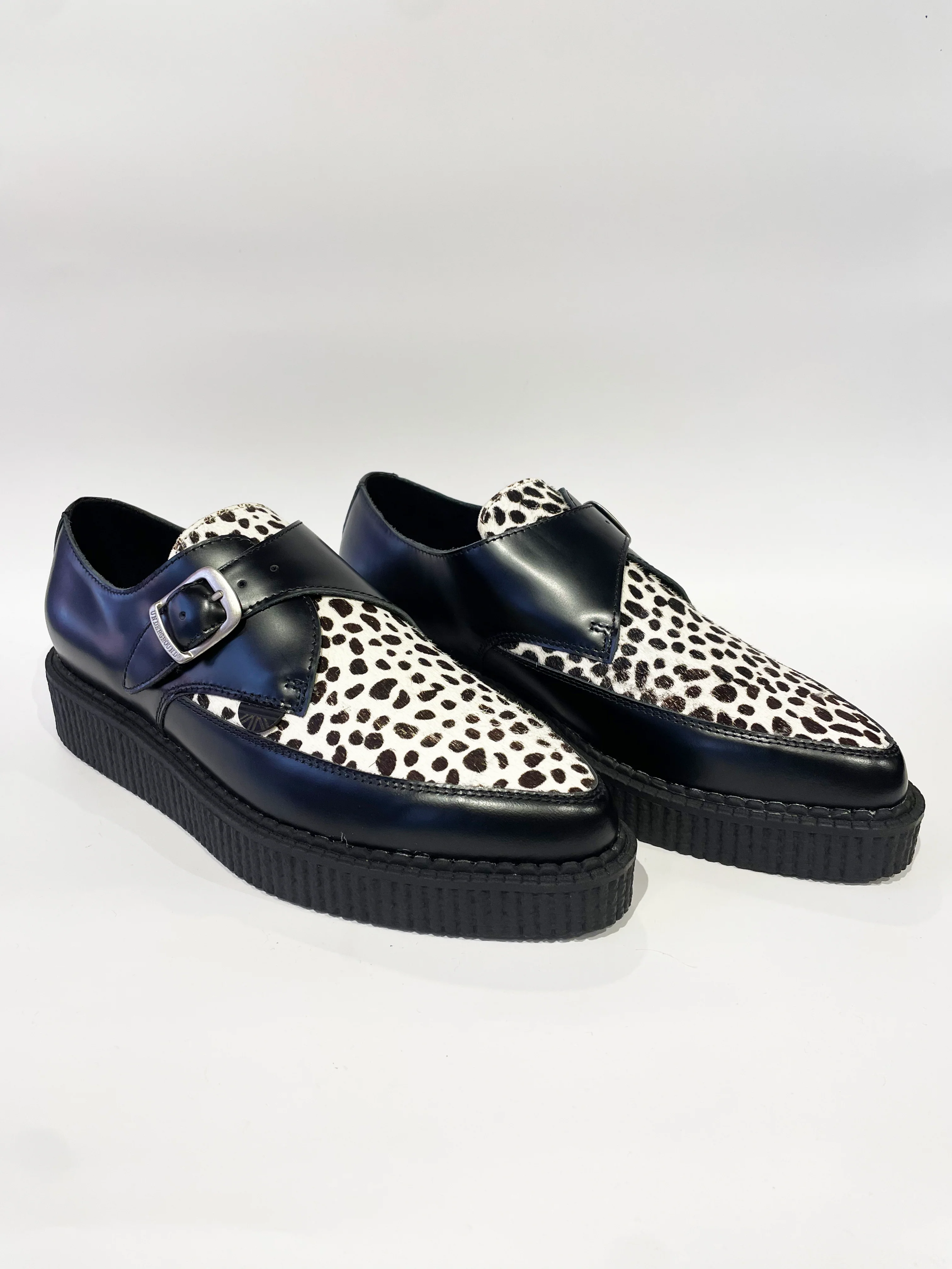 APOLLO BLACK WHITE LEOPARD CREEPERS SHOES - Image 2