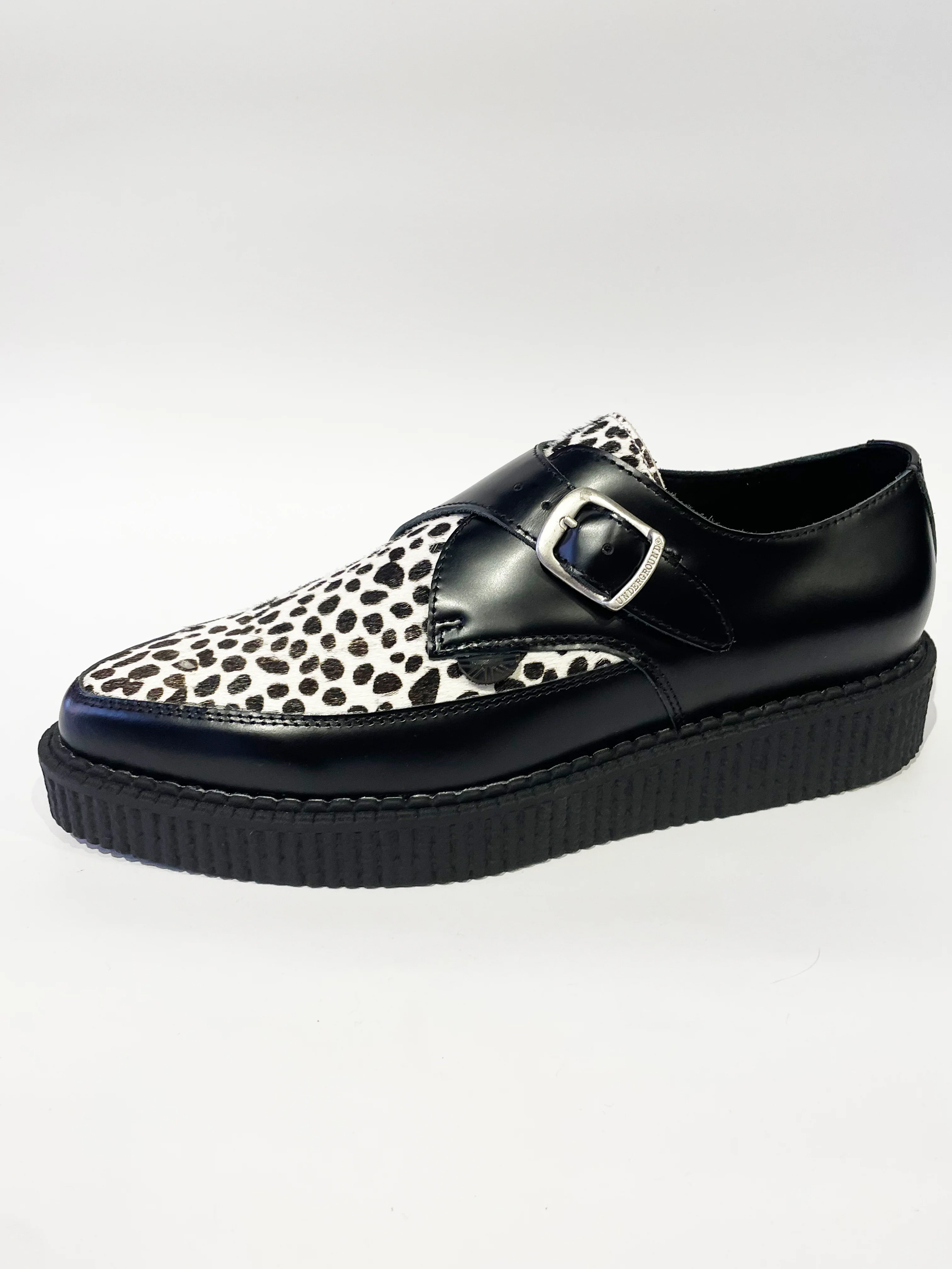 APOLLO BLACK WHITE LEOPARD CREEPERS SHOES - Image 4